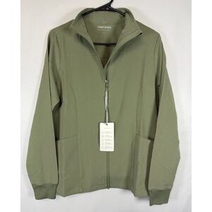 NWT Mandala Scrub Jacket Size Small Sage Green Zip Front Medical